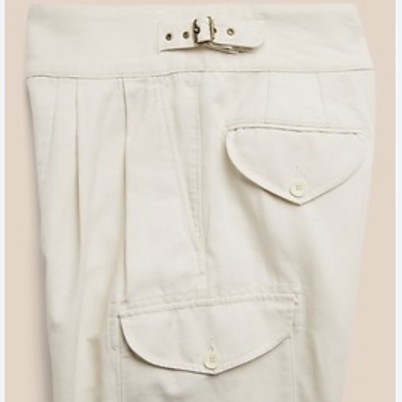 Banana Republic Heritage Explorer Pants Cream High Waist Cargo Style Belted 10 - Picture 2 of 8